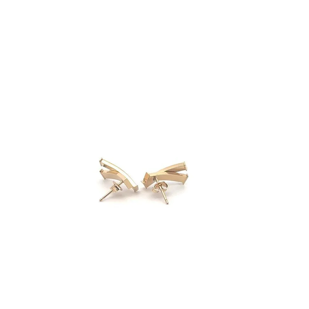 18K Gold Earrings Stud Post - Picture 5 of 9